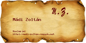 Mádi Zoltán névjegykártya