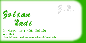 zoltan madi business card